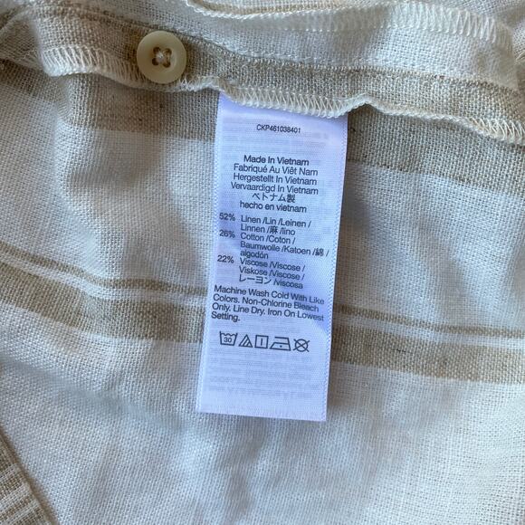 Madewell Linen-Blend Safari Shirt: Undyed Edition Natural Button Up Short Sleeve - Picture 10 of 10